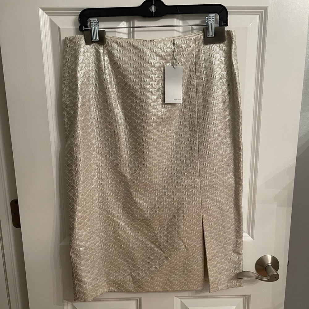 NWT Bill Blass New York metallic pencil skirt